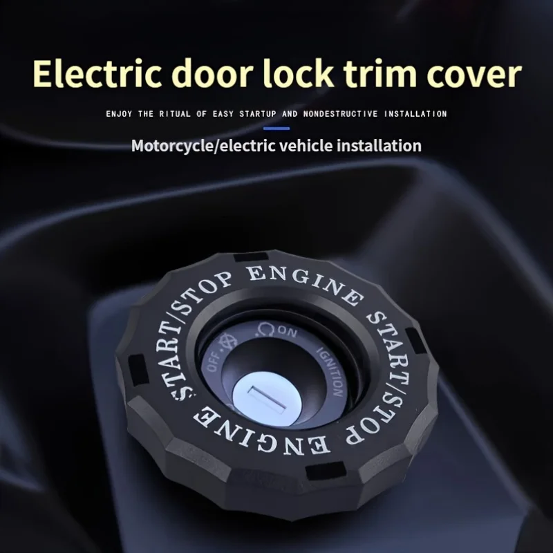 Auto Engine Start Stop Button Cover Rotary Ignition Switch Cover Scratch Resistant Car Interior Accessories Universal