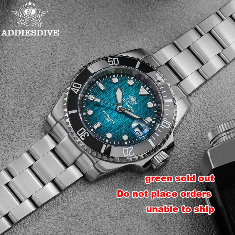 

ADDIESDIVE Automatic Watch for Men New Sapphire AR Coated 20Bar Supper Luminous Men Wristwatch Mechanical AD2078 Waterproof 200m