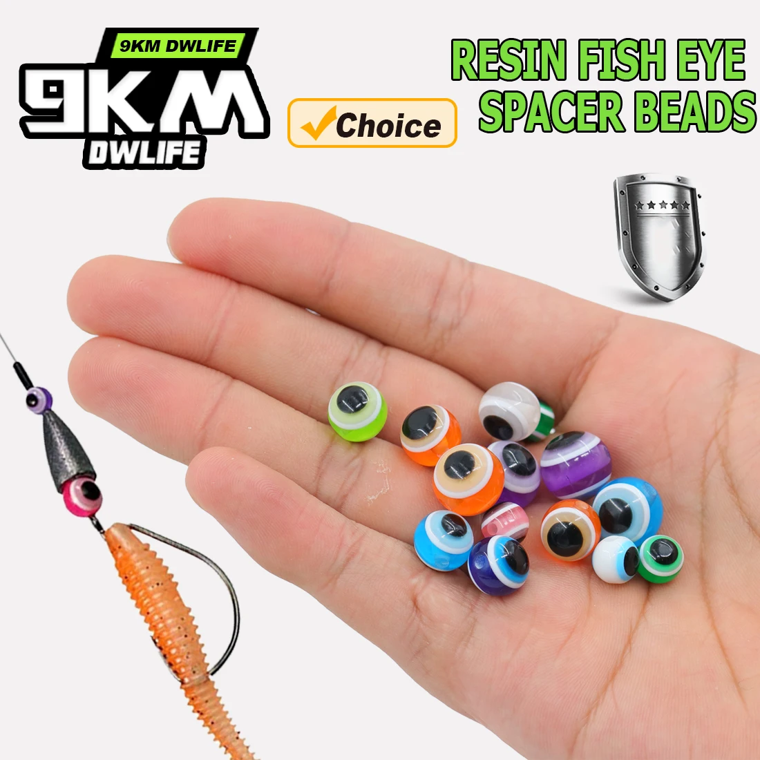 9KM 50PCS Spacer Perlen Klare Runde 3D Angeln Auge Perle Acryl für Schmuck Machen DIY Armband Halskette locken Angeln Zubehör – Detail 1