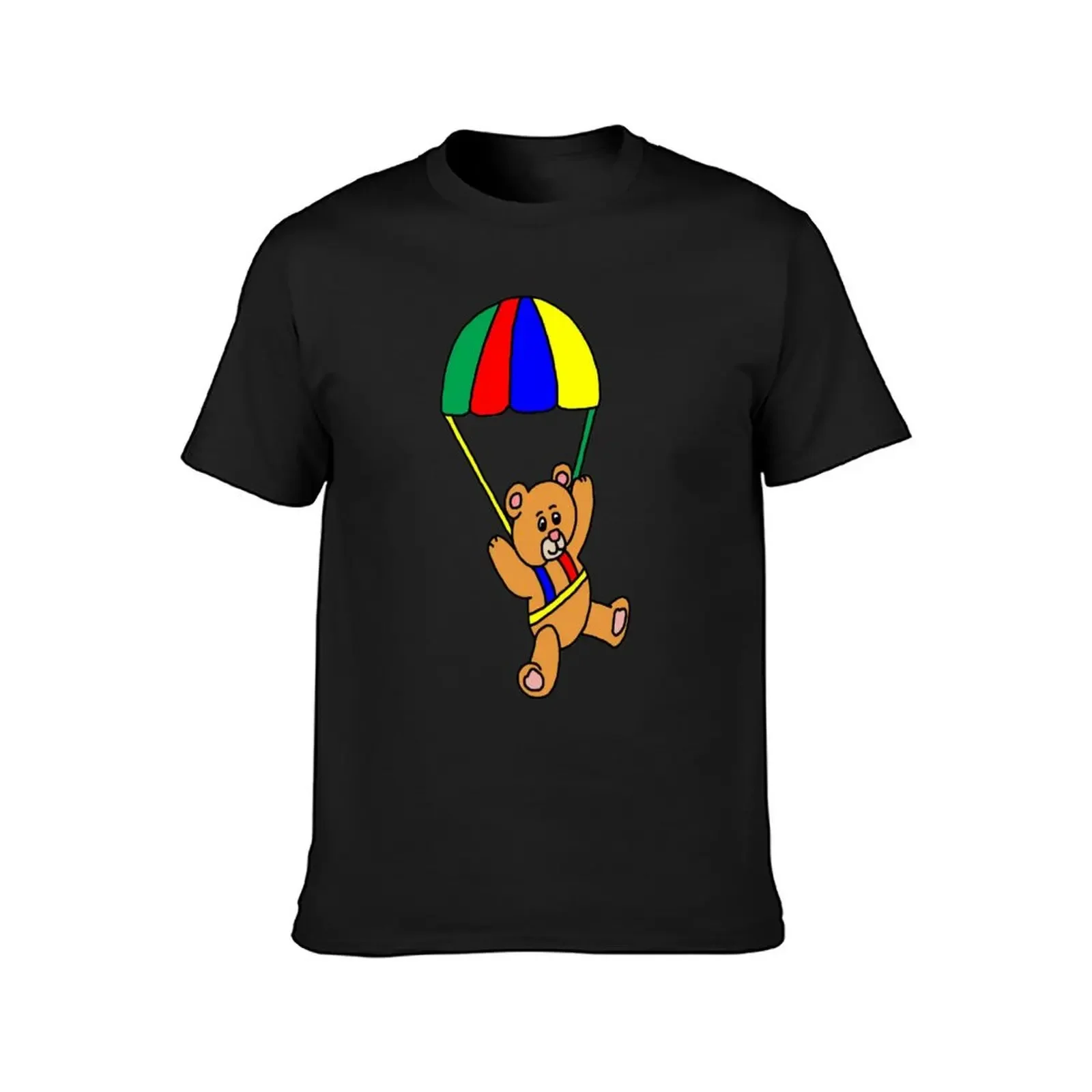 Parachuting Bear T-Shirt boys whites summer top animal prinfor boys customs mens graphic t-shirts