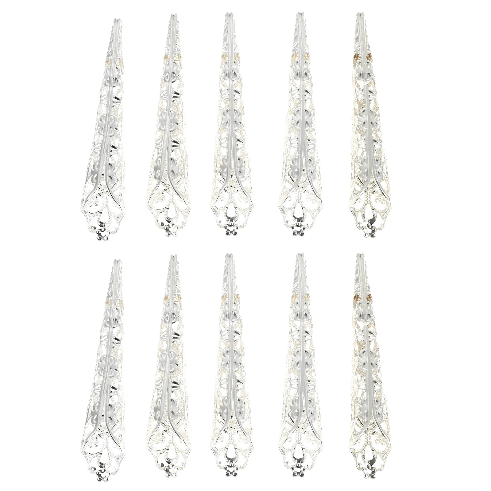 Nail Tip Claw Rings Metal Set The Fingernail Silver Alloy Fingertip Accessory Woman Paw