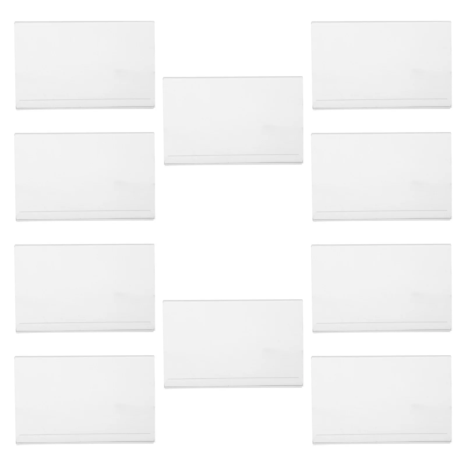 

10Pcs Clear Acrylic Price Label Holders L Shape Display Stands for Retail Supermarket Desk Organization Label Holder