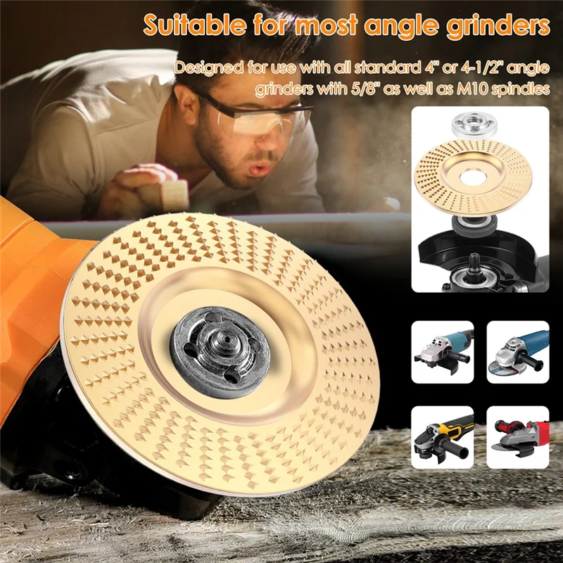 J1UL1N 13Pcs Wood Carving Disc Set Bushing Angle Grinder Wood Grinding Wheel Burr Rasp Polishing Rotary Tool Accessories