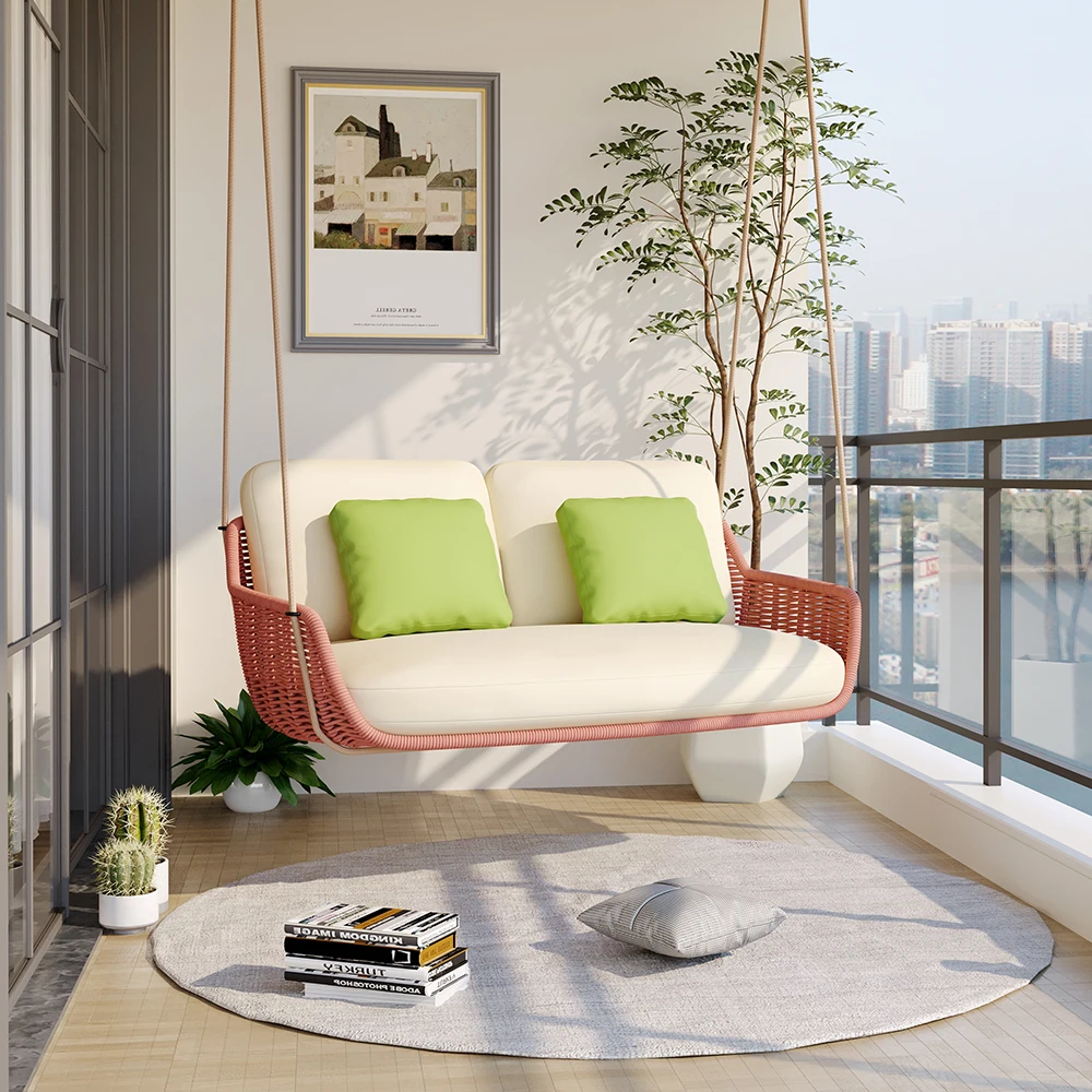 *Y- Modern Rope Woven Hanging Porch Swing Chair for Garden & Resort Hotels Single & Double, Factory Wholesale & Customizable