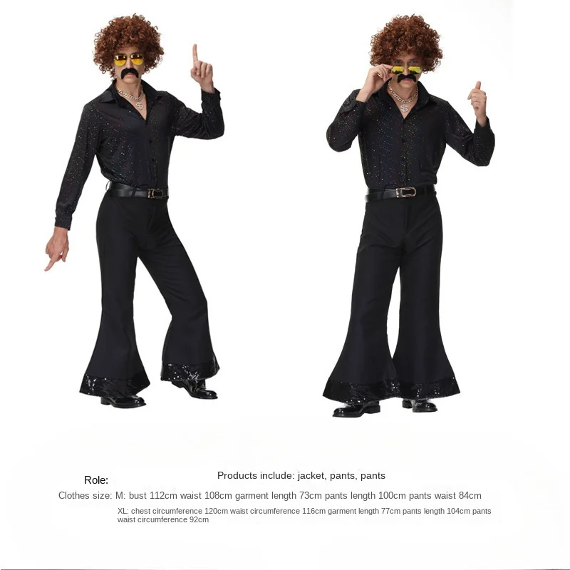 2025Bar Sänger Performance Kostüm Retro80Vintage Denim Plaid Outfit Hip-Hop Sänger Tanz Kostüm Bühne Tragen