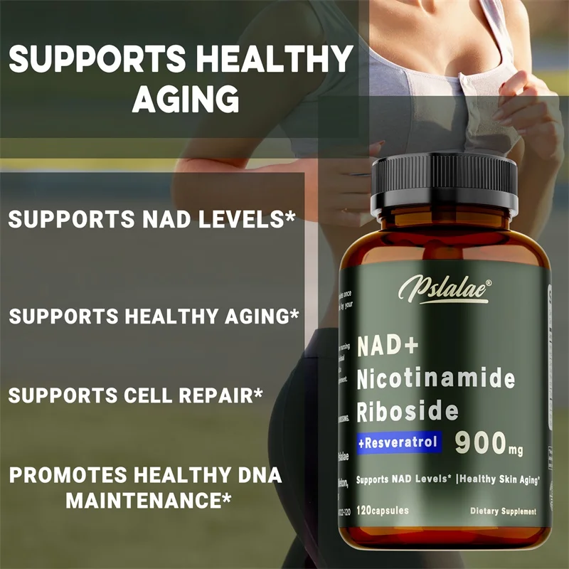 NAD+ Nicotinamide Riboside - with Quercetin & Resveratrol, Antioxidant, Supports Cell Health, Brain, Vision and Heart Health