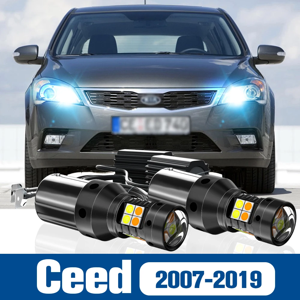 

2x LED Dual Mode Turn Signal+Daytime Running Light DRL Accessories Canbus For Kia Ceed 2007-2019 2010 2011 2012 2013 2014 2015