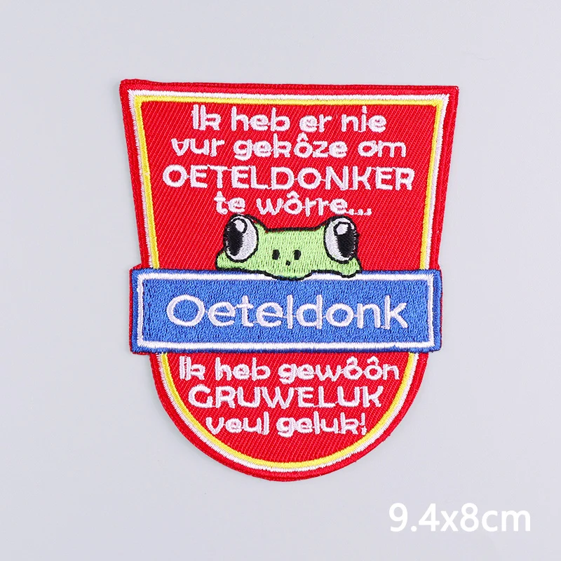 2025 New Oeteldonk Emblem Embroidered Patches Frog Patch Carnival For Netherland Patch Iron On Patches For Clothing Sewing Patch