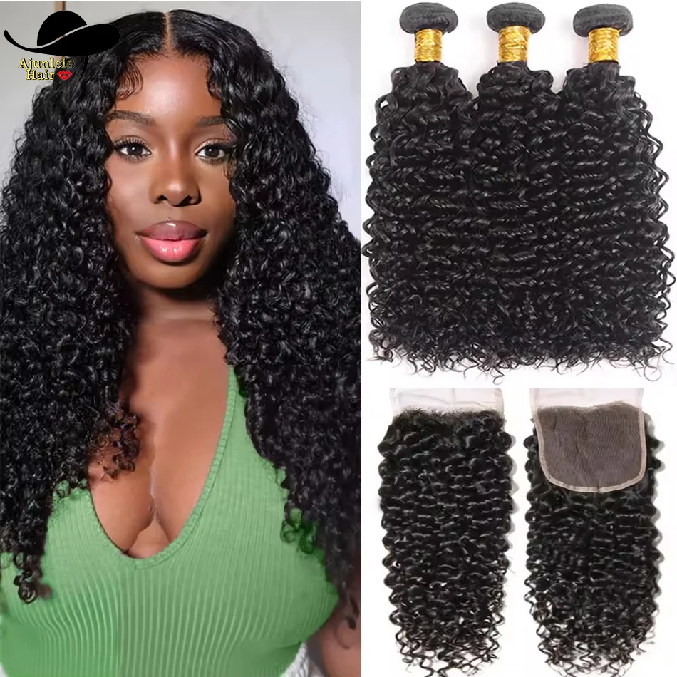 

Перуанские девственные человеческие волосы, пучки волнистых волн с кружевной застежкой 4x4, натуральные черные пучки волнистых волос с кружевной застежкой HD