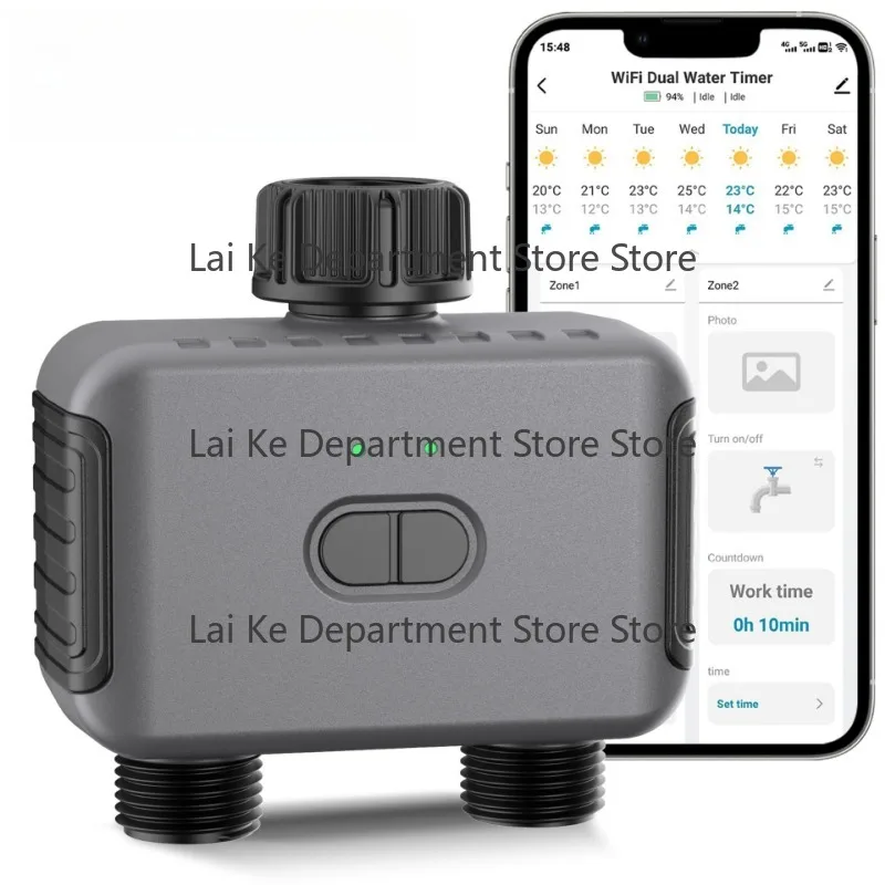 Dual-channel irrigation timer Zigbee smart Bluetooth gateway for remote control and timed garden watering