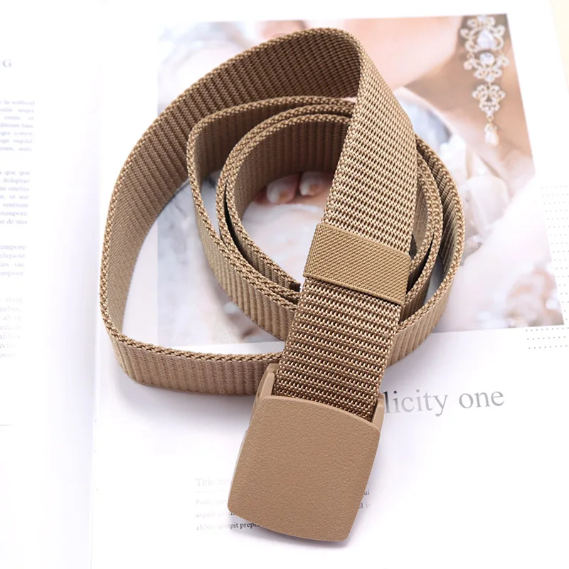Nylon Belt Men Women Unisex Outdoor Tactical Buckle Black Waistband Travel Casual Adjustable Canvas Men\'s Belt