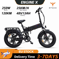 ENGWE ENGINE X Electric Bike 250W Motor 8V13AH Lithium Battery 20*4 Inch Fat 25Km/H Tire Full Suspension Foldable E-bike