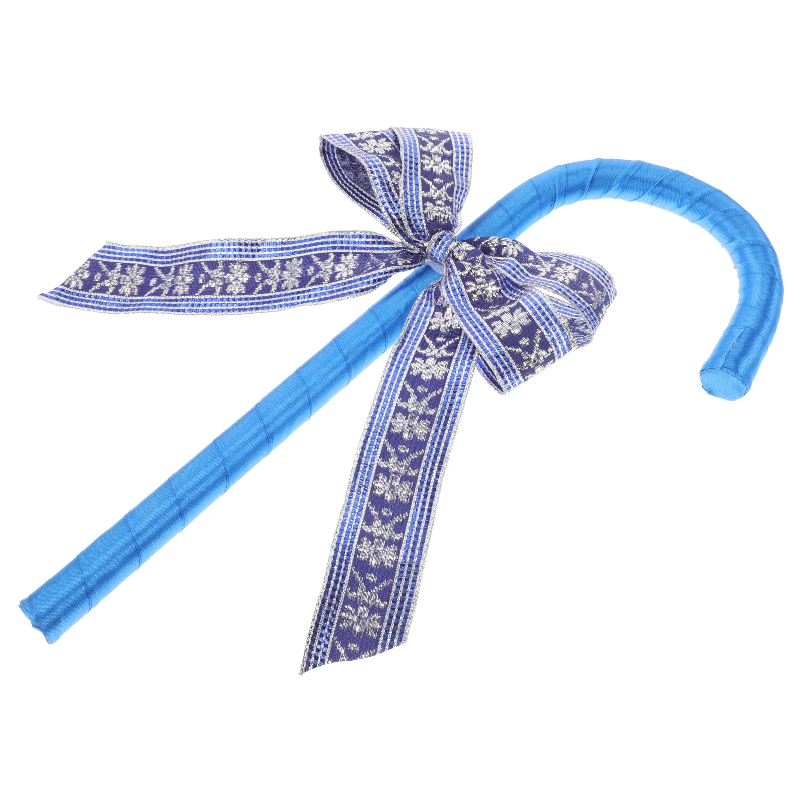 

Christmas Role-Playing Bow Cane Prop Blue Ideal Height Stylish Bowknot Walking Stick Stage Performance Costume Crutches Women