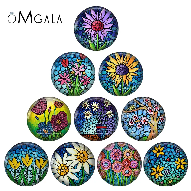 

10 шт., Круглые Стеклянные Кабошоны, 12/18/20/25 мм