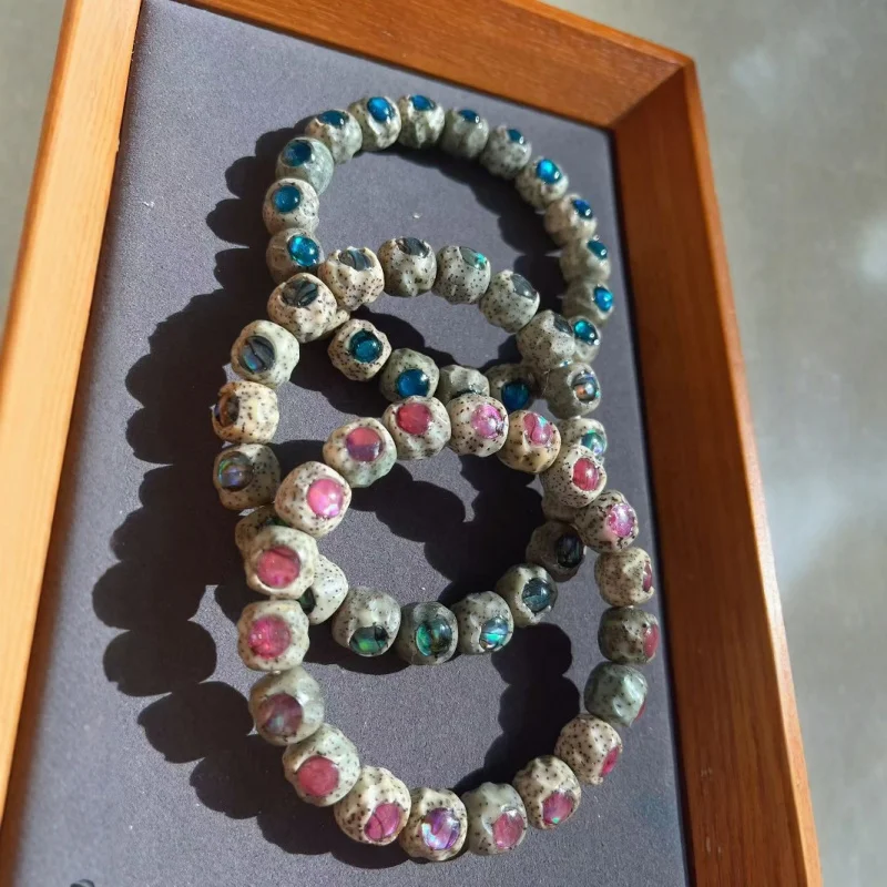

Xingyue Bodhi Female Greenery Leather Stone Jade Material Single Circle Bead Bracelet