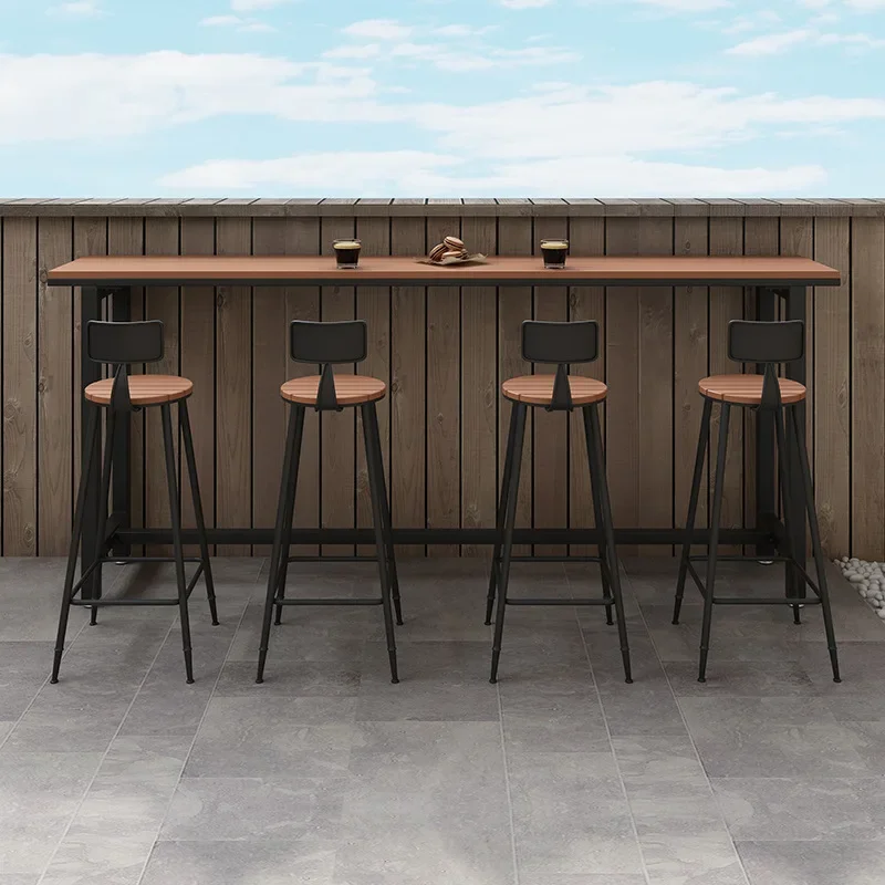 AOLIVIYA Outdoor Waterproof Sunscreen Terrace Long Breakfast Bar High Table Home Living Room Coffee Table Milk Tea Shop Desk