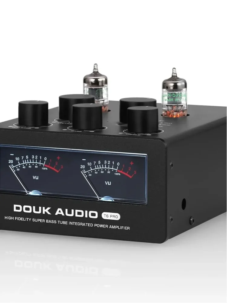 Return-Douk Audio T6PRO HIFI TPA3255 Röhrenverstärker Bluetooth Vakuumröhren-Leistungsverstärker 300W+300W mit VU-Meter