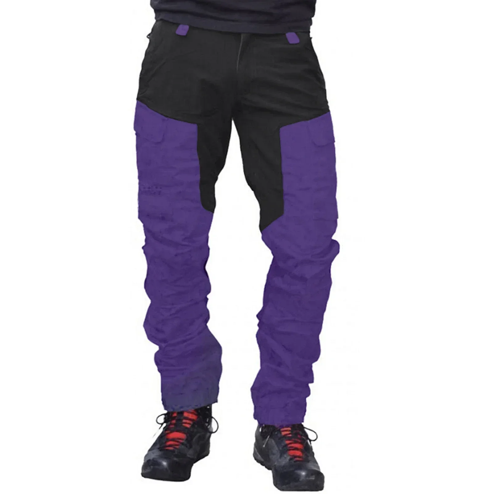 Primavera calças de carga dos homens verão calças de trabalho longo masculino ao ar livre bloco cor multi bolsos esportes acampamento calças de pesca