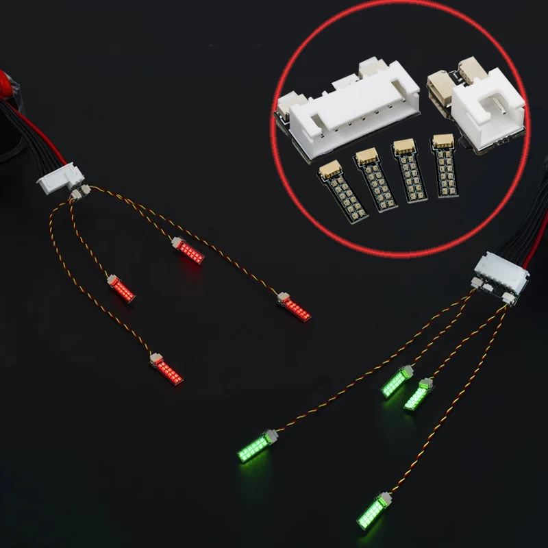 

1Set FPV Racing Drone Arms LED Strip 7-color Switchable High-brightness Lamp Beads 2-6S LiPo Balance Connector Direct Plug-in