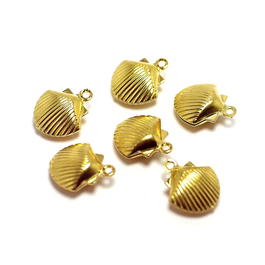 

20pcs Shells Earring Charms,Gold Color Plated Brass,12.5x10.4mm,Tail Chain Charms,Earring Jewelry Accessories,Necklace Making