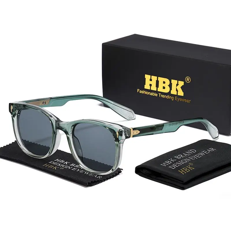 HBK Retro Herren-Sonnenbrille, klassisch, polarisiert, mit Propionsäure-Pin, quadratischem Rahmen, Damen-Outdoor-Brille, unverzichtbar, UV400 – Detail 9