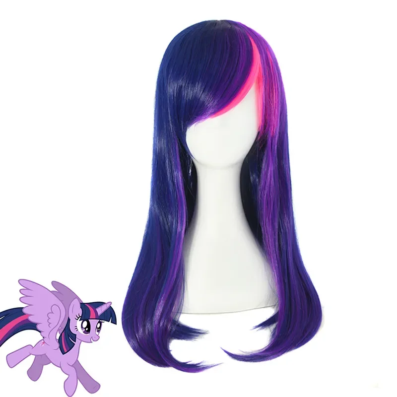 Popular Cosplay Mixed Purple Long Straight Hair High Temperature Silk Anime Wig