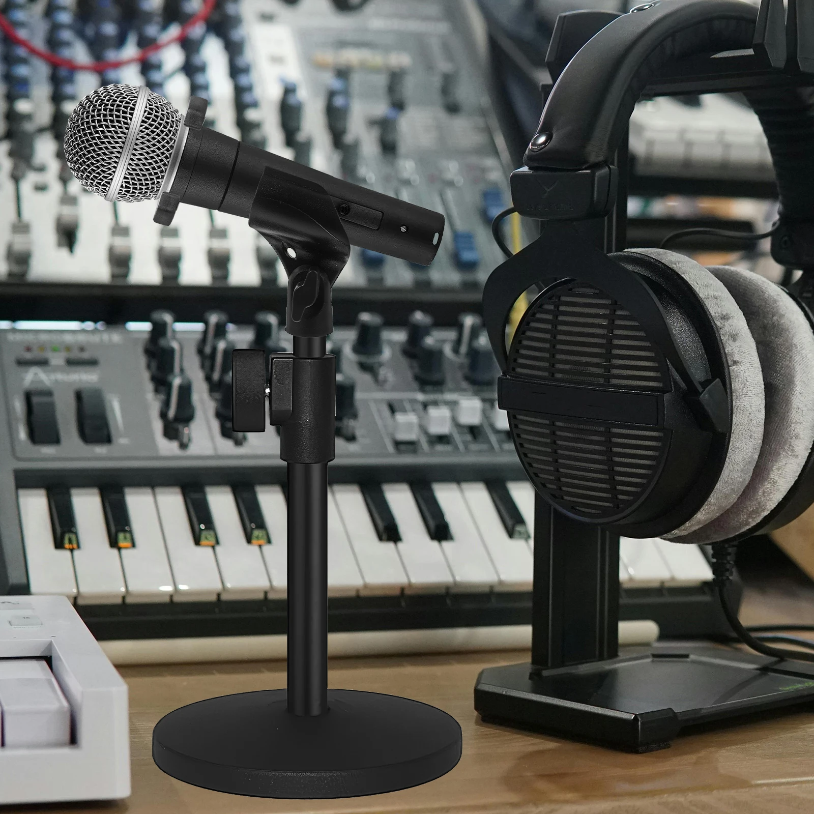 2 Pcs Microphone Clip Clips Holder Large Clamps for Stand Copper Accessories Wireless Adjustable