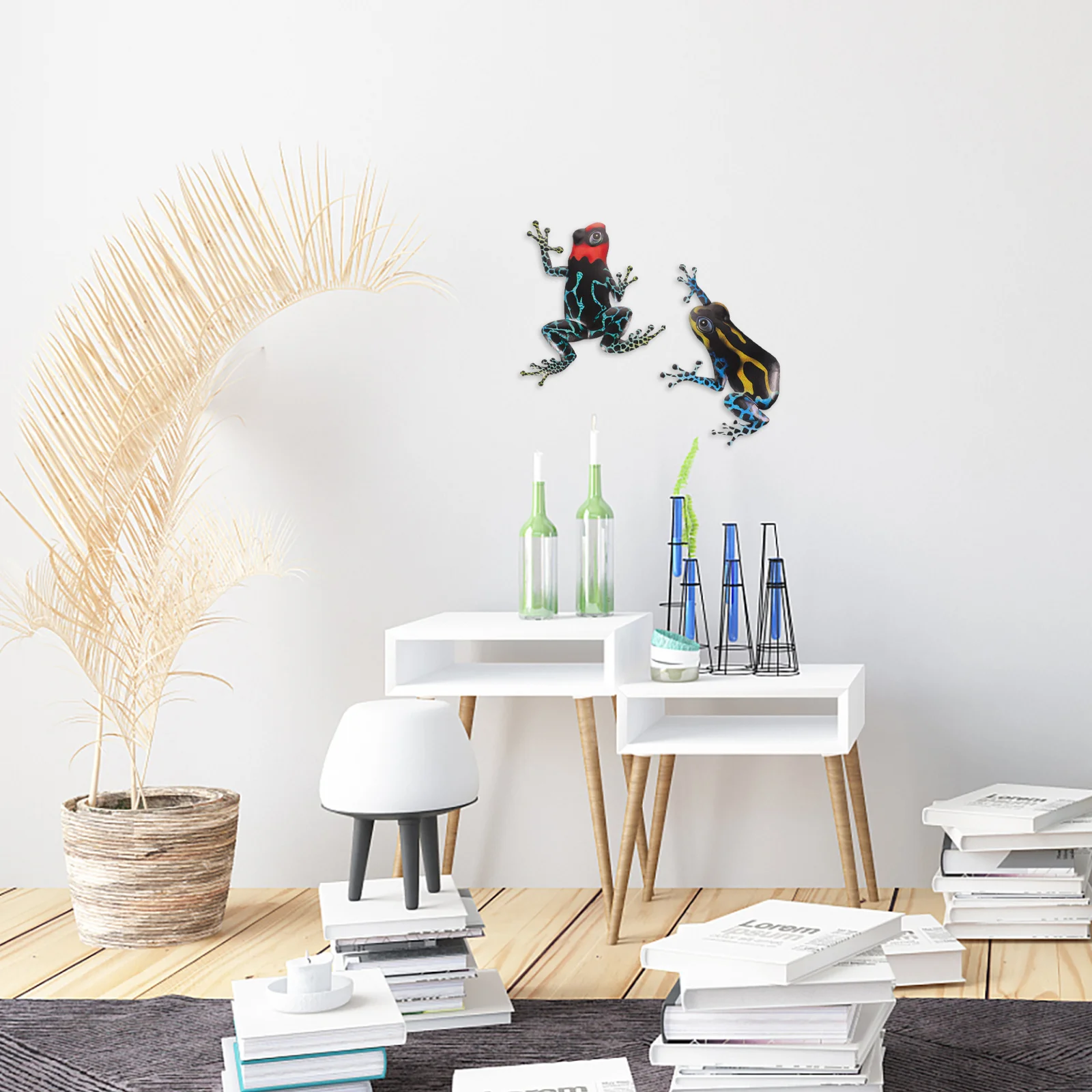 

2Pcs Iron Art Decoration Wall Mounted Frogs Craft for Modern Home Decor Refreshing Natural Touch Tabletop Display Use