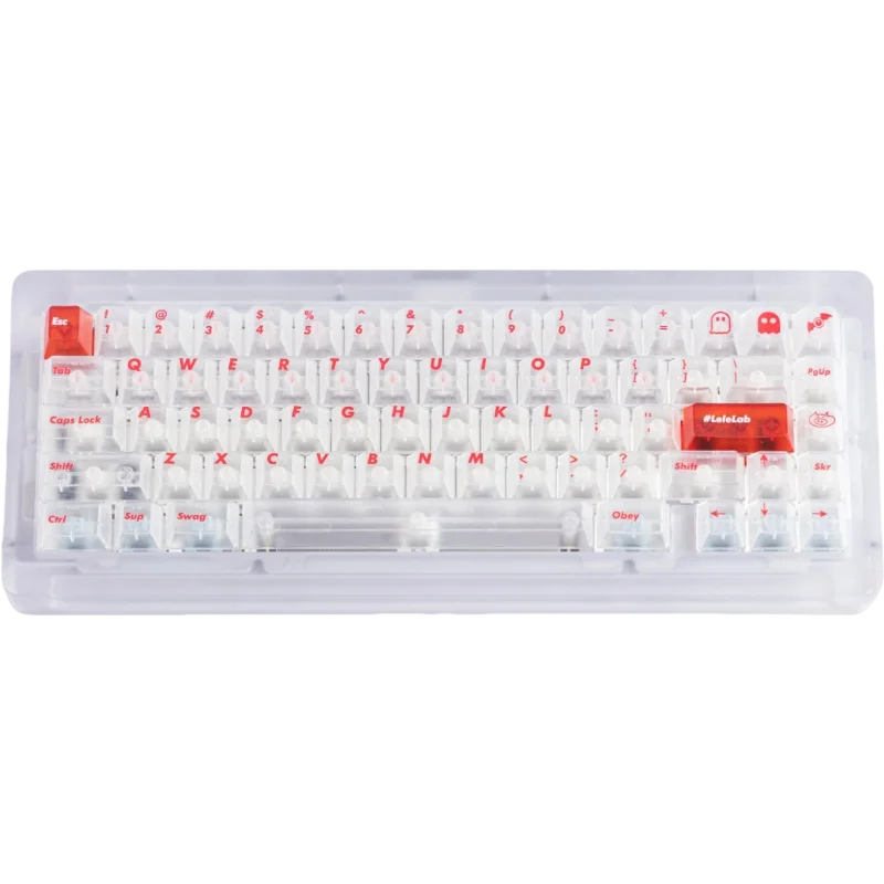 MiFuny 137-Key White Transparent Keycaps Cherry Original Height UV Printed ABS Material Lelelab Keycap for Mechanical Keyboard