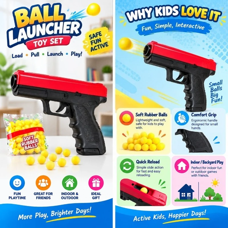 Leisure Handheld Game Model with Soft Rubber Balls Home Backyard Interactive Entertainment Kit
