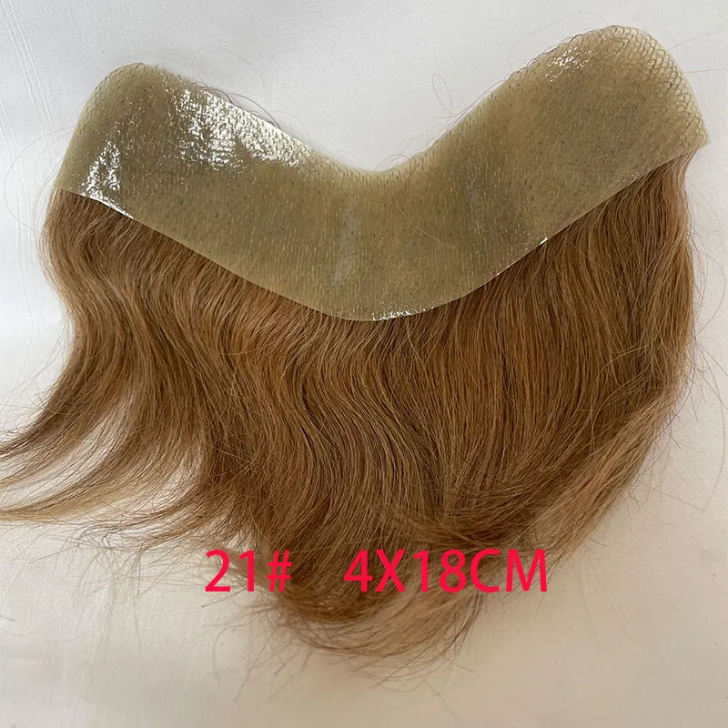 4x18CM Skin PU Toupee Man Front Hairine V Style Human Hair Wigs For Men 100% Human Remy Hairpiece System High Quality Men Wigs