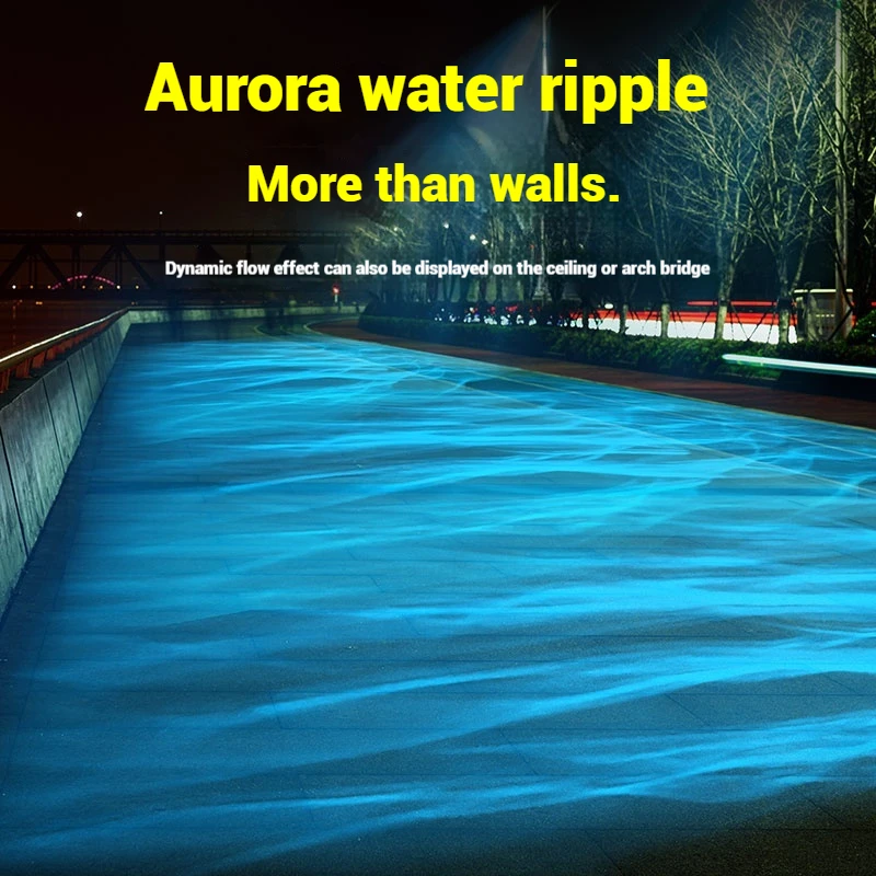 

Dynamic Aurora Borealis Water Ripple Outdoor Waterproof Courtyard Exterior Wall Bridge Spotlight Atmosphere Decorative Light