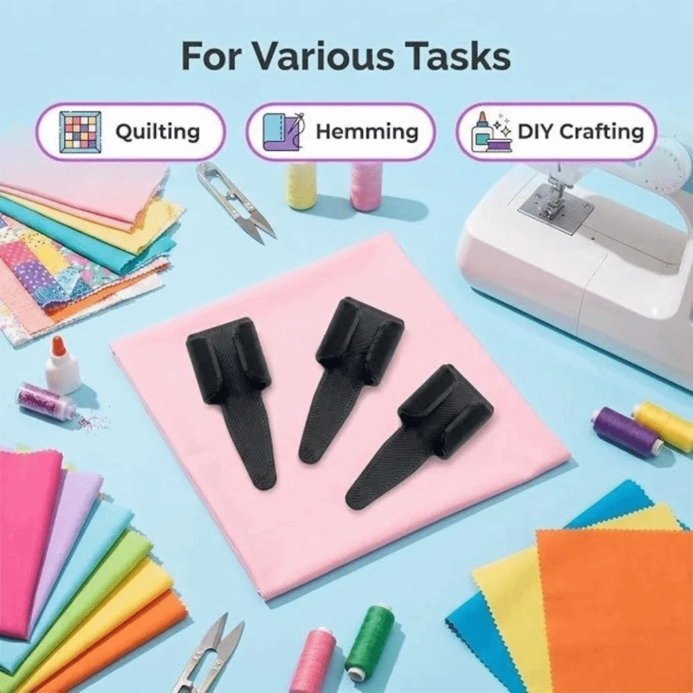 Black Sewing Finger Protector Clip Non-slip Hand-sewing Anti-prick Needle Finger Guard Open Nail Design Sewing Craft Tool