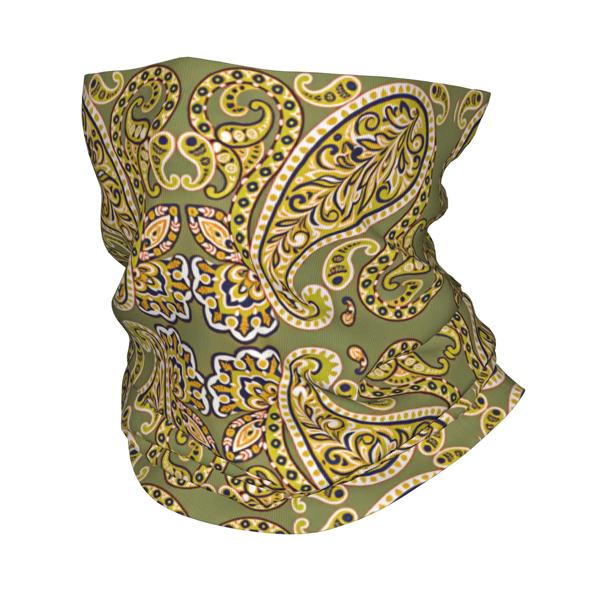 Outdoor Sports Balaclava Olive Green Symmetric Paisley Cycling Mask Soft Warm  Face Masks Riding Fishing Protection Neck Gaiter