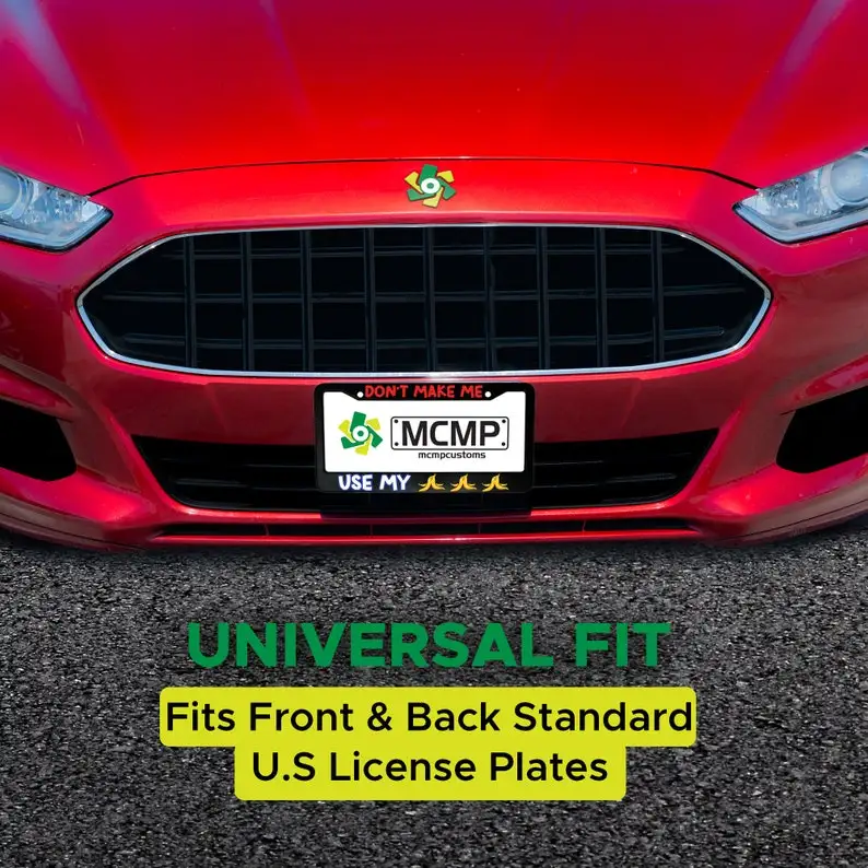 Don't Make Me Use My Bananas Funny Gaming Cartoon Aluminum Car License Plate Frame 12x6inch #3