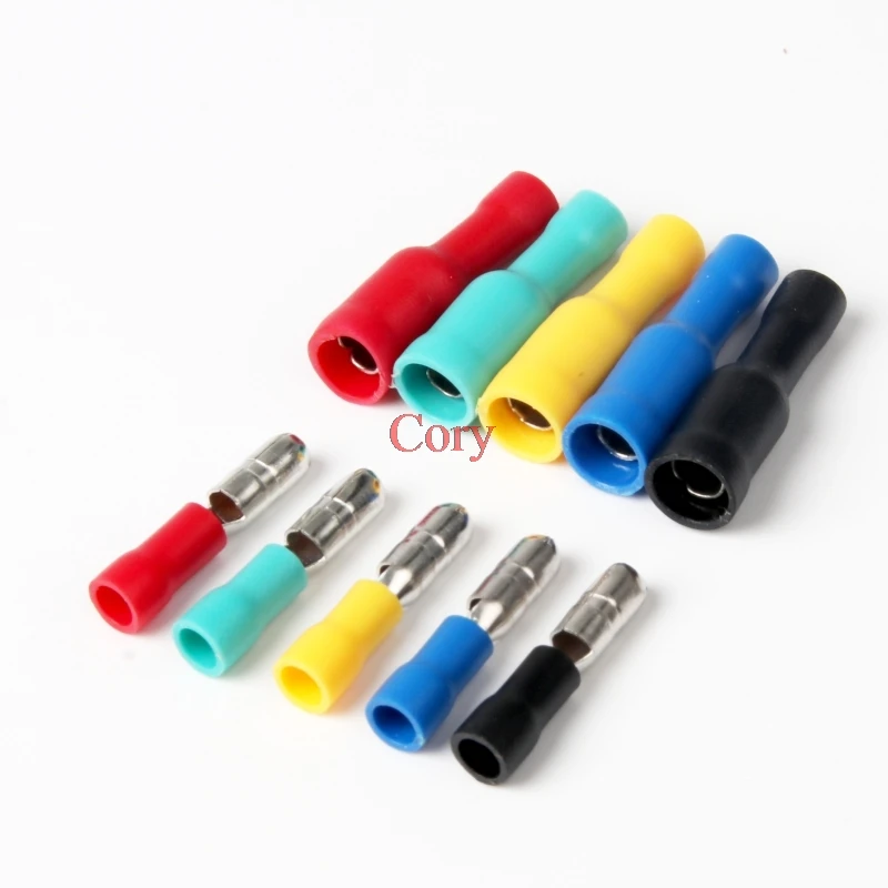 25Pair(25pcs Male+25pcs Female) Bullet Connector Crimp Terminals Wiring for cable with size 0.5 to 1.5 mm / 22 - 16 AWG