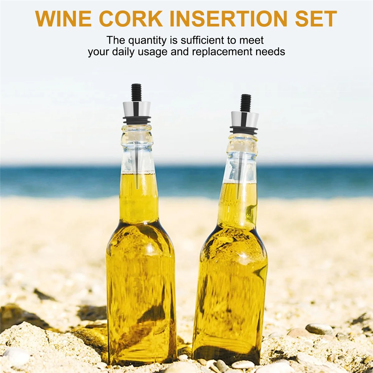 16 ชิ้นโลหะ Cork Blank Wine Cork ชุดไวน์ Cork ใส่ชุดฮาร์ดแวร์สําหรับงานแต่งงานไวน์ปาร์ตี้บาร์ DIY เปลี่ยน