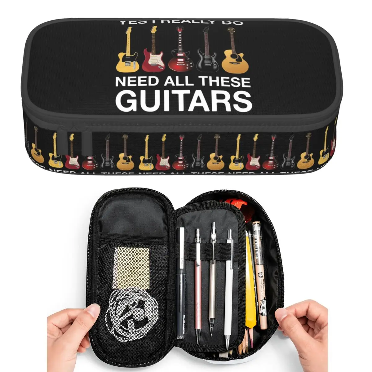 

Yes I Really Do Need All These Guitars Pencil Cases for Student Pen Box Pencil Bag Large Storage Pencil Pouch Pen Holder