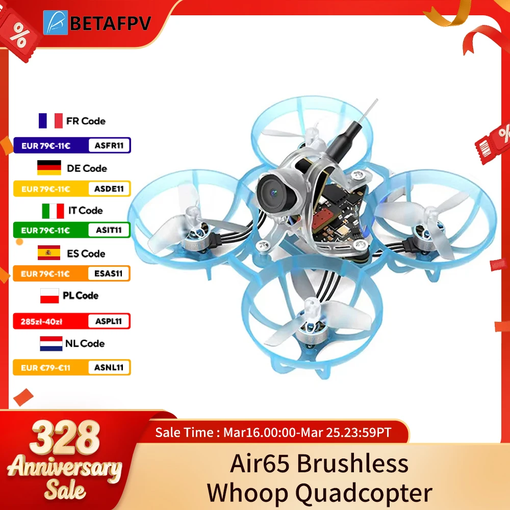 BETAFPV Air65 sans balais Whoop Quadcopter RC Racing Drones 2025