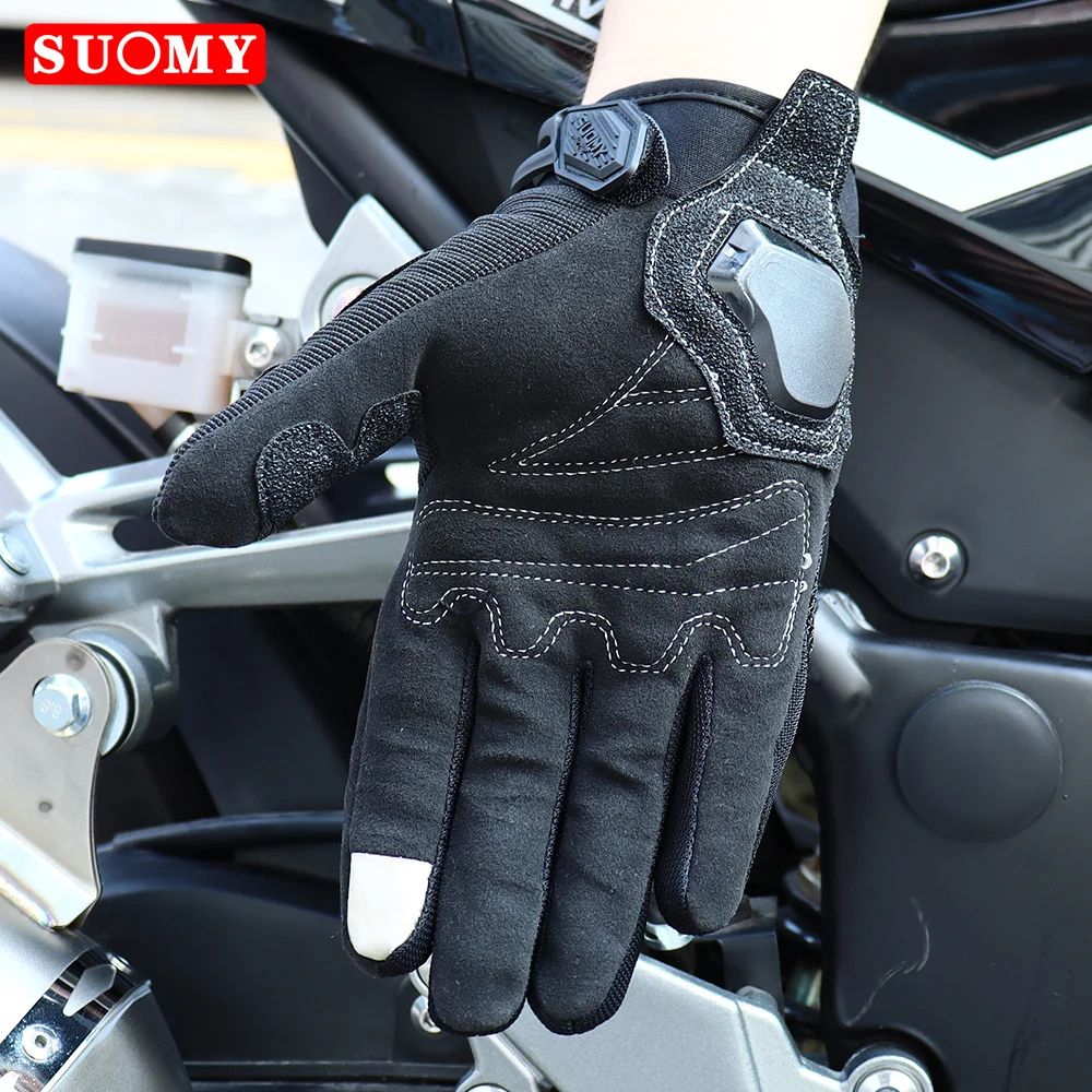 SUOMY Lady Summer Motorcycle Gloves Women Teens Girls Full Finger Moto Racing Touch Screen Motocross Gloves Female Pink S-XXL