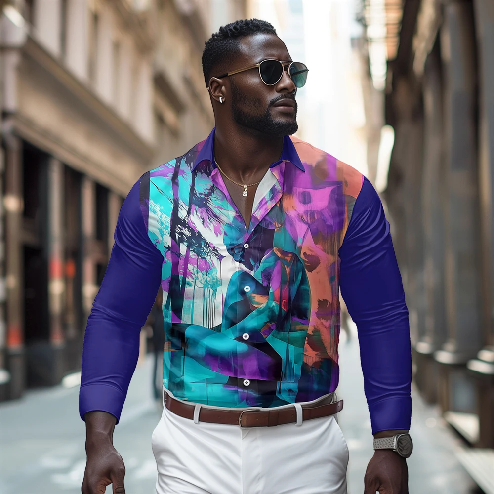

Long sleeved shirt, Spring and Autumn new style, graffiti figure
