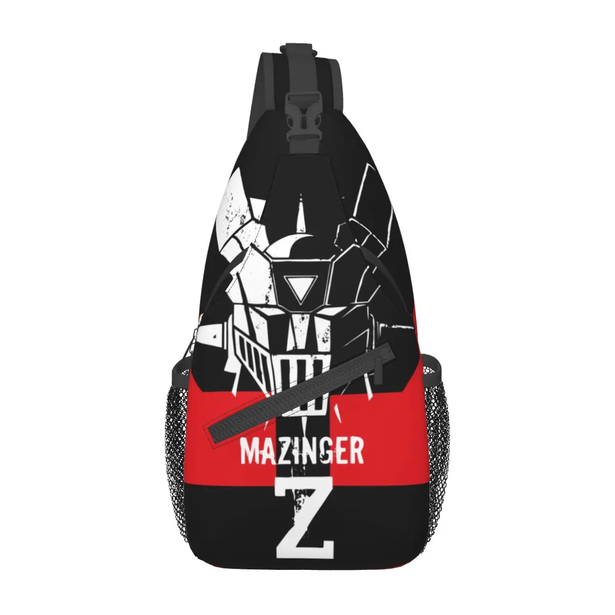 Mazinger Z Head Robot Crossbody Sling Bags Printed Chest Bag UFO Robot Grendizer Shoulder Backpack Daypack Hiking Travel Camping