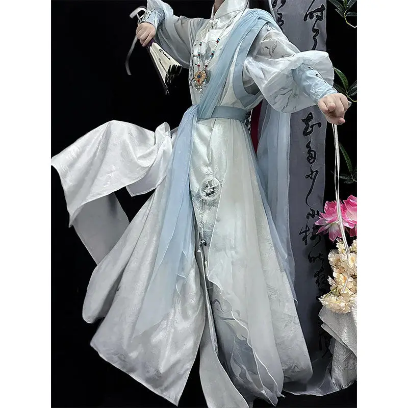 

2026 Unisex Summer Xianxia Costume Chinese Traditional Clothes Woman Chinese Hanfu Blue - Phoenix Original Modified Hanfu