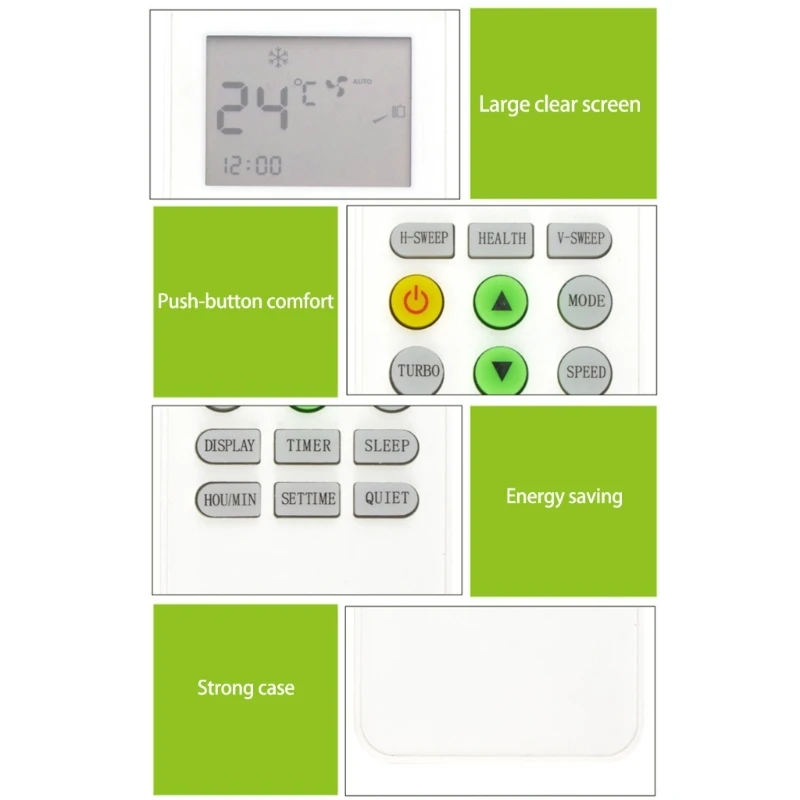 Y1UB Controlled Remote Controller KKG12A-C1 Air Conditioner Remote Substitute for Changhong ONAX Repair Part image 5