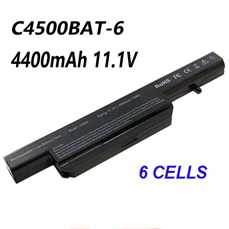 C4500BAT-6 4400mAh 11,1 V Аккумулятор для ноутбука Clevo C4100 C4500Q C4500 C5100Q C5105 C5505 B4105 B5100M W150 W150ER W240EU
