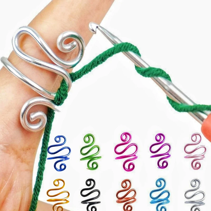 Open-end Crochet Hook Sweater Pulling Ring Magic Handmade Crochet Tension Ring Adjustable Dirty Braid Spring Decorative Ring