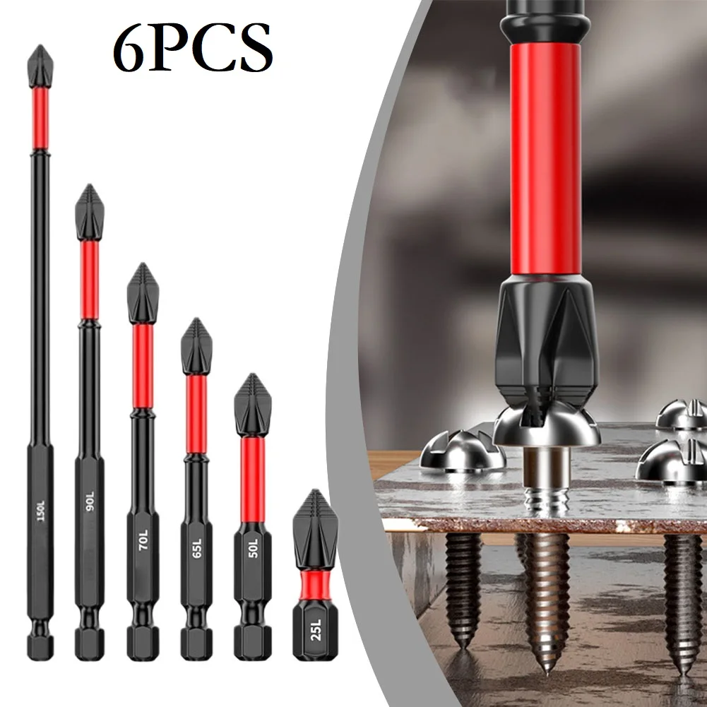 2/6pcs PH2 Batch Head Drill Magnetized For Fixing Screws 25-150mm For Cross Screw Driver Hand Tools For Electric Screwdrivers