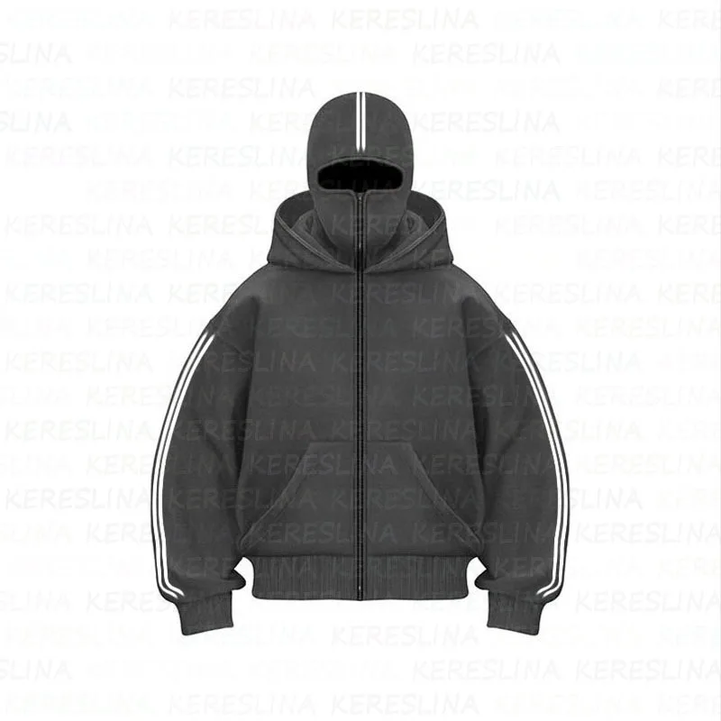 Traf 2025 automne/hiver nouveau lâche et polyvalent hommes et femmes à capuche à capuche DIY double chapeau design tendance décontracté sweat-shirt