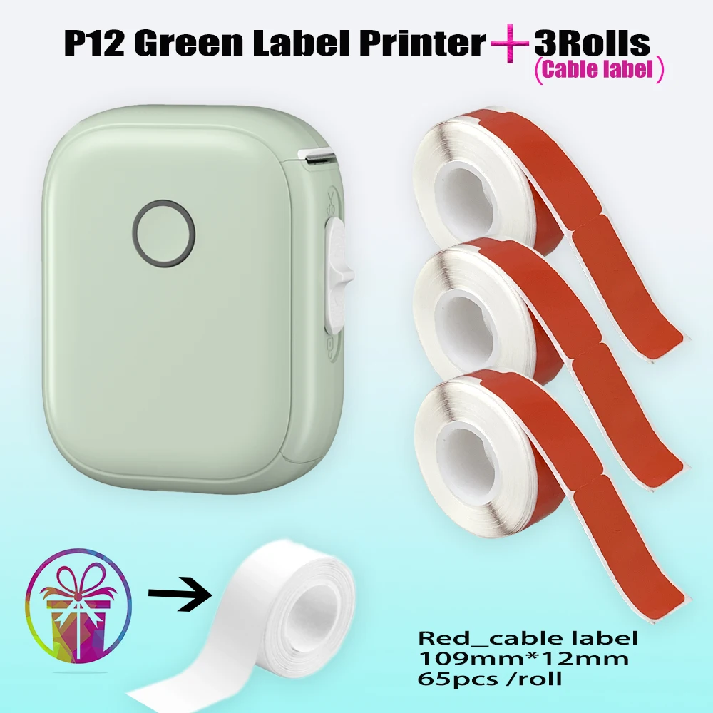 P12 Marklife Printer Label termal, Cetak bebas tinta Bluetooth nirkabel Label merekat sendiri untuk ponsel pintar & PC Mini & Kecil