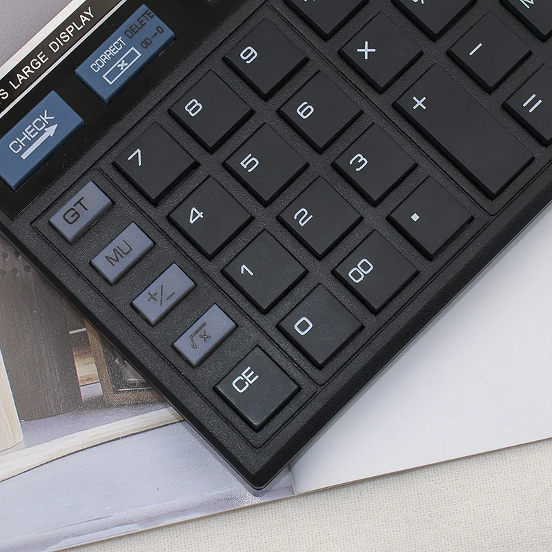 Bateria solar de 12 dígitos Dual Power Display grande Office Desktop Calculator CT-512